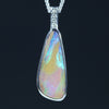 Great Opal Gift Idea - White Gold Opal and Diamond Pendant
