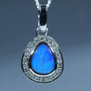 White Gold Opal and Diamond Pendant - Australian Opal Shop - Gold Coast