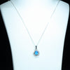 Natural Australian Boulder Opal and Diamond 14k White Gold Pendant (7.5mm x 6mm) Code - Z24