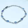 Natural Australian Boulder Opal Silver Bracelet 