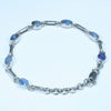 Natural Australian Solid Queensland Boulder Opal Silver Bracelet