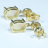 Coober Pedy White Opal 14K Gold Stud Earrings (7mm x 5mm) Code W44