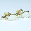 Coober Pedy White Opal 14K Gold Stud Earrings (7mm x 5mm) Code W44