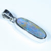 Australian Boulder Opal Silver Pendant with Silver Chain (16.5mm x 6mm) Code - Y262J