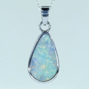 Natural Australian Solid Queensland Boulder Opal Silver Pendant