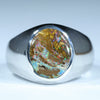 Natural Boulder Opal Matrix Mens Silver Ring - Size 14 Code - MR03