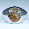 Natural Boulder Opal Matrix Mens Silver Ring - Size 14 Code - MR03