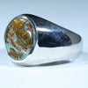 Natural Boulder Opal Matrix Mens Silver Ring - Size 14 Code - MR03