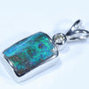 Sterling Silver - Solid Queensland Boulder Opal - Natural Diamond