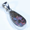 Australian Boulder Opal Silver Pendant with Silver Chain (14mm x 7mm) Code - Y293