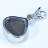 Australian Boulder Opal and Diamond Silver Pendant with Silver Chain (10mm x 10mm)  Code - Y284