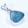 Australian Boulder Opal and Diamond Silver Pendant with Silver Chain (10mm x 10mm)  Code - Y284