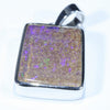 Unique Natural Australian Solid Queensland Boulder Opal Silver Pendant
