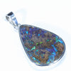 Australian Boulder Opal Silver Pendant with Silver Chain (24mm x 18mm) Code - Y283