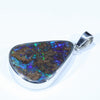 Australian Boulder Opal Silver Pendant with Silver Chain (24mm x 18mm) Code - Y283