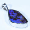 Australian Boulder Opal Silver Pendant with Silver Chain (22mm x 14mm) Code - Y288