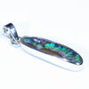 Australian Boulder Opal Silver Pendant with Silver Chain (21.5mm x 5.5mm) Code - Y282