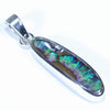 Australian Boulder Opal Silver Pendant with Silver Chain (21.5mm x 5.5mm) Code - Y282