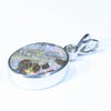 Sterling Silver - Solid Queensland Boulder Opal -Natural Diamond