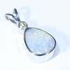 Australian Boulder Opal and Diamond Silver Pendant with Silver Chain (10.5mm x 8mm)  Code - Y269