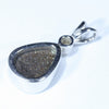 Australian Boulder Opal and Diamond Silver Pendant with Silver Chain (10.5mm x 8mm)  Code - Y269