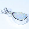 Australian Boulder Opal and Diamond Silver Pendant with Silver Chain (10.5mm x 8mm)  Code - Y269