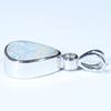 Australian Boulder Opal and Diamond Silver Pendant with Silver Chain (10.5mm x 8mm)  Code - Y269