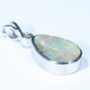 Australian Boulder Opal and Diamond Silver Pendant with Silver Chain (13mm x 8.5mm)  Code - Y289