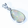Australian Boulder Opal and Diamond Silver Pendant with Silver Chain (13mm x 8.5mm)  Code - Y289