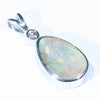 Australian Boulder Opal and Diamond Silver Pendant with Silver Chain (13mm x 8.5mm)  Code - Y289