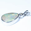Australian Boulder Opal and Diamond Silver Pendant with Silver Chain (13mm x 8.5mm)  Code - Y289