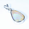 Australian Boulder Opal and Diamond Silver Pendant with Silver Chain (13mm x 9mm)  Code - Y270