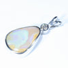 Sterling Silver - Solid Queensland Boulder Opal - Natural Diamond
