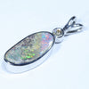 Sterling Silver - Solid Queensland Bouder Opal - Natural Diamond