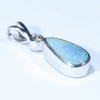 Australian Boulder Opal and Diamond Silver Pendant with Silver Chain (11mm x 5.5mm)  Code - Y280