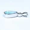 Australian Boulder Opal and Diamond Silver Pendant with Silver Chain (11mm x 5.5mm)  Code - Y280