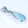 Australian Boulder Opal and Diamond Silver Pendant with Silver Chain (11mm x 5.5mm)  Code - Y280