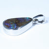Australian Boulder Opal Silver Pendant with Silver Chain (15.5mm x 10mm) Code - Y286