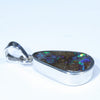 Australian Boulder Opal Silver Pendant with Silver Chain (15.5mm x 10mm) Code - Y286