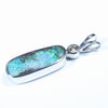Sterling Silver - Solid Queensland Boulder Opal - Natural Diamond
