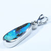 Sterling Silver - Solid Queensland Boulder Opal - Natural Diamond