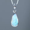 Silver and Diamond Opal Pendant - Australian Opal Shop - Gold Coast - Qld