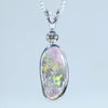 Natural Australian Boulder Opal Silver and Diamond Pendant