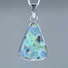 Natural Australian Queensland Boulder Opal Silver Pendant