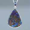 Australian Boulder Opal Silver Pendant with Silver Chain (24mm x 18mm) Code - Y283