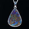 Australian Boulder Opal Silver Pendant with Silver Chain (24mm x 18mm) Code - Y283