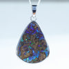 Australian Boulder Opal Silver Pendant with Silver Chain (24mm x 18mm) Code - Y283