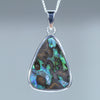 Natural Australian Boulder Opal Silver Pendant