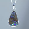 Natural Australian Boulder Opal Silver Pendant