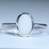 Coober Pedy White Opal Silver Ring - Size 9.75 Code CC11